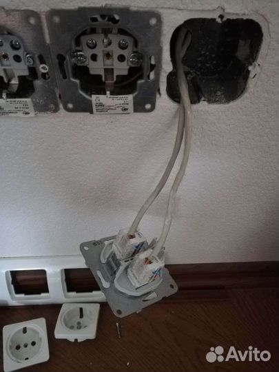 Монтаж интернет, телефонных розеток, обжим RJ-45