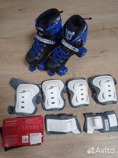 Роликовые коньки квады + защита