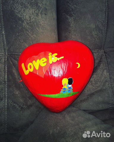 Большое сердце Love is, подарочная упаковка
