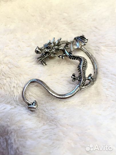 Серьги каффы, цвет серебро