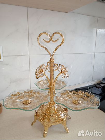 Ваза на ножке конфетница фруктовница