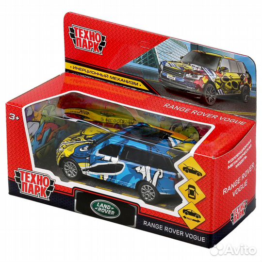 Машина Land Rover Range Rover Vogue 12 см граффити металл инерция Технопарк vogue-12SRT-SUP