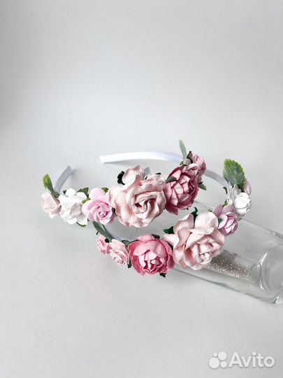 Ободок весенний с цветами