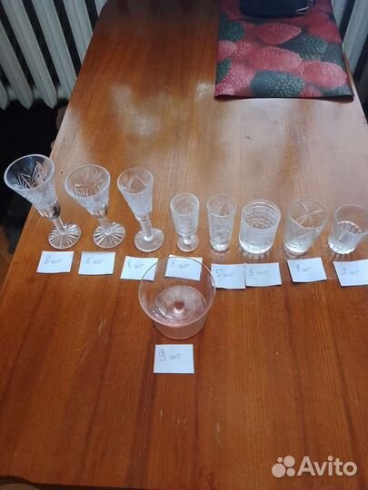 Хрустальный стакан, рюмки, рог СССР