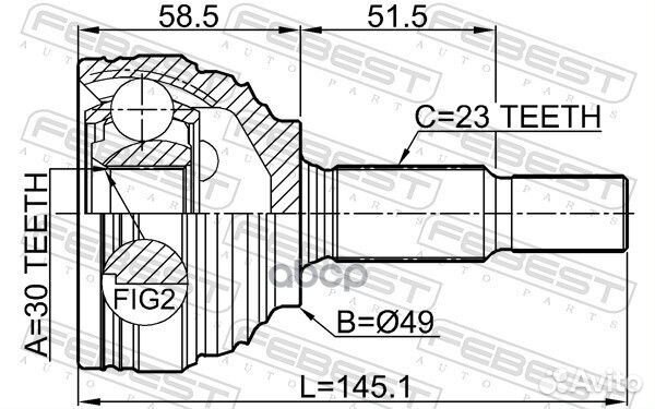 ШРУС наружный 30X49X23 nissan almera G15RA