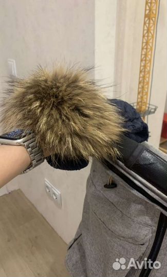 Муфта варежки с мехом