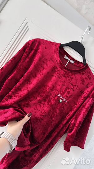 Футболка велюровая miu miu