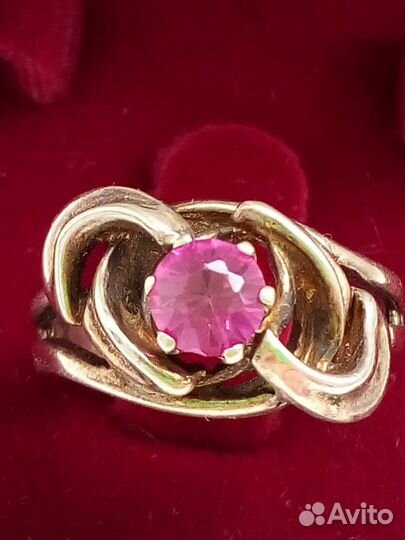 Серебряное кольцо 925 проба с позолотой 1998 год