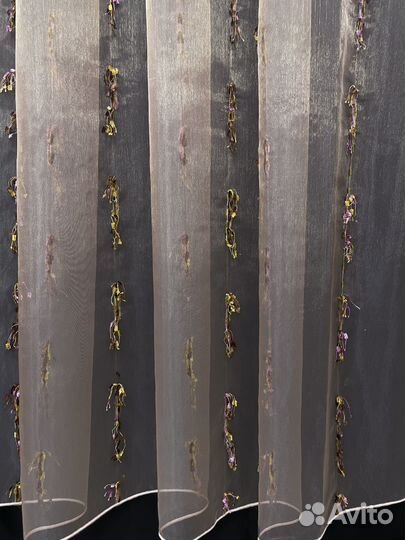 Штора органза с висюльками тюль 3 м