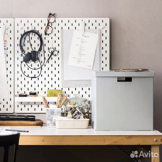 IKEA Скадис Skadis 56х56 см настенная панель белая