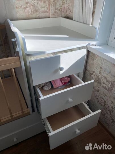 Детская кроватка трансформер с маятником