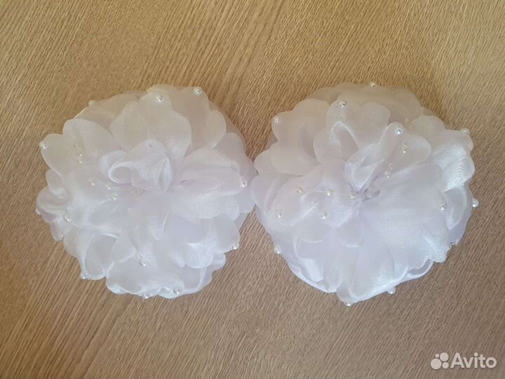 Банты для волос белые