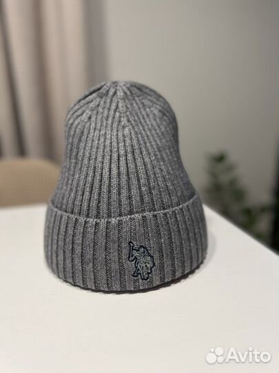 Шапка U.S.Polo assn серая новая