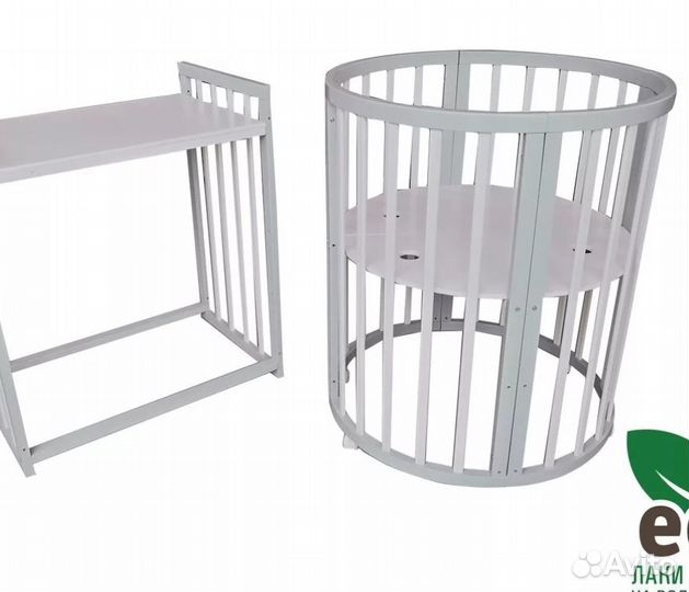 Детская кроватка трансформер круглая/овальная