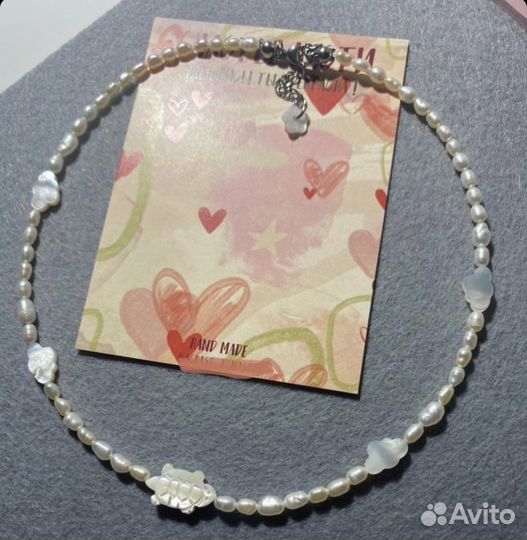 Бусы Чокер из натурального жемчуга