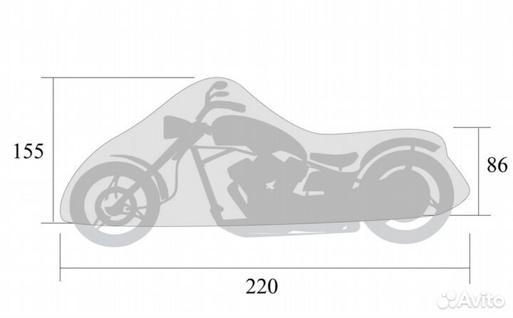 Чехол для мототехники starks chopper 220/155/86