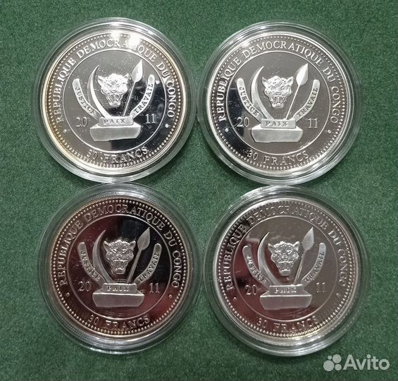 Монеты Конго Африка Серебро