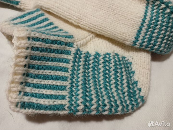 Шерстяные носки вязаные размер 36-38 ручной работы