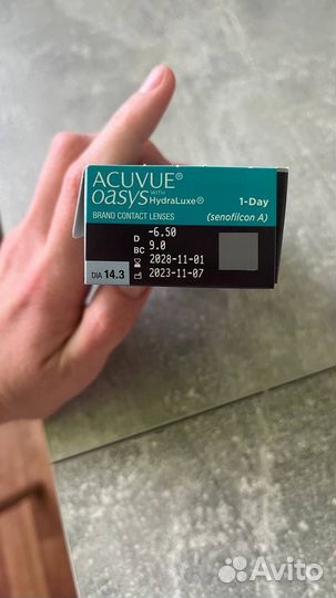 Линзы Acuvue Oasys 1-Day 30 шт. R 9.0 -6,5