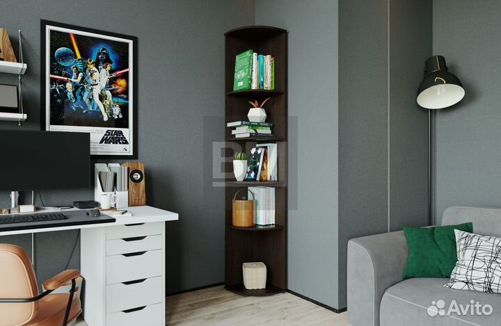 Угловая полка стеллаж Ника Венге