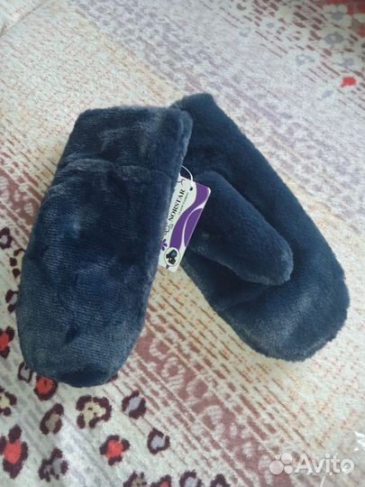 Варежки эко-мех