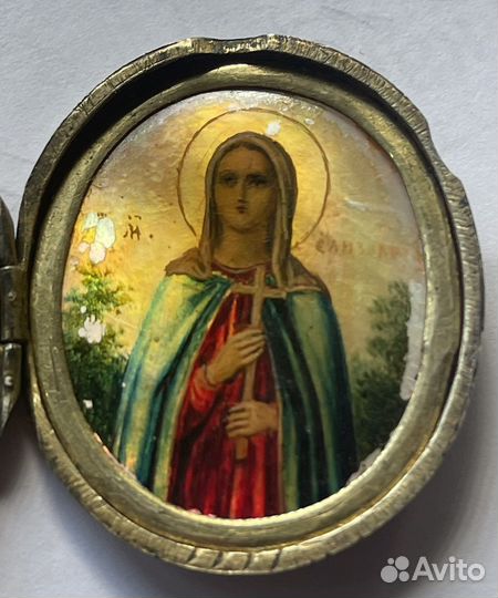Икона серебро медальон