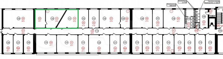 Светлое помещение с ндс с мокрой точкой, 82.5 м²