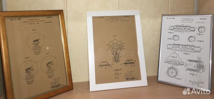 Винтаж постер А4 лампы радиолампы старинный редкий