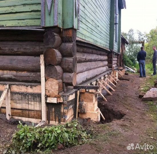 Подъем домов, замена венцов, замена полов и лаг