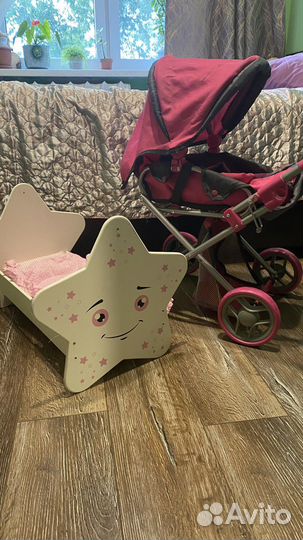 Коляска и кроватка для кукол