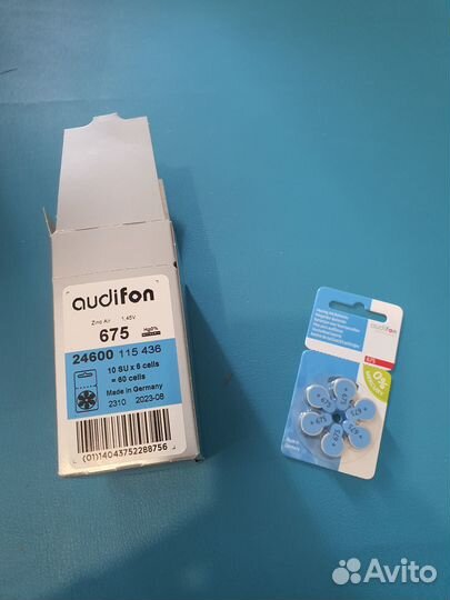 Батарейки для слуховых аппаратов Audifon 675