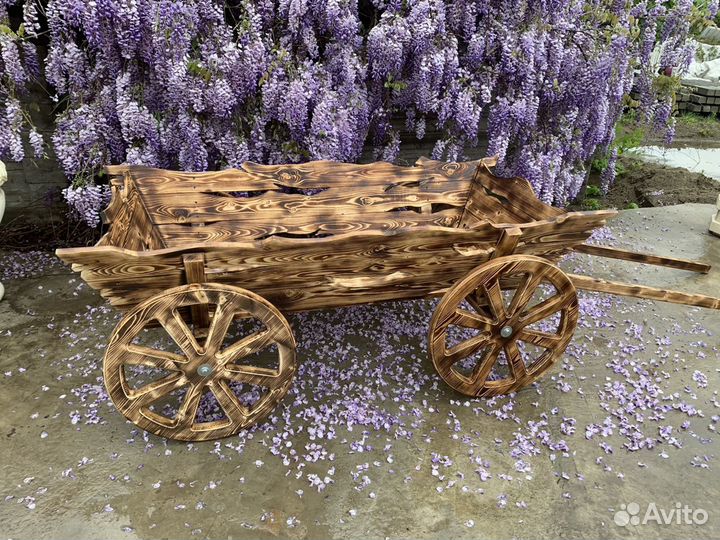 Телега для сада декоративная