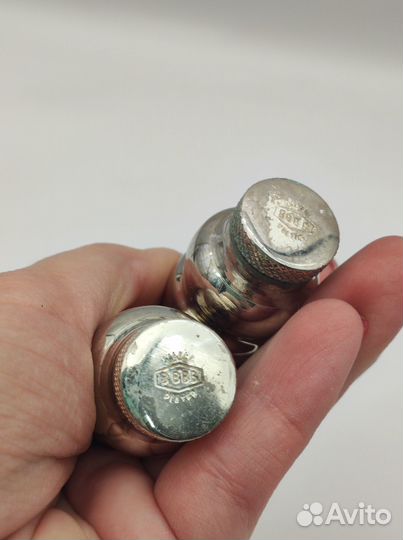 Солонка перечница горчичница серебрение высота 5