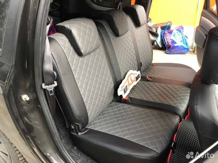 Чехлы на Ларгус 5 мест из Экокожи Ромб