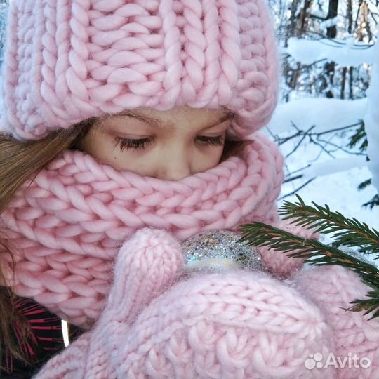 Объемная шапка из толстой пряжи