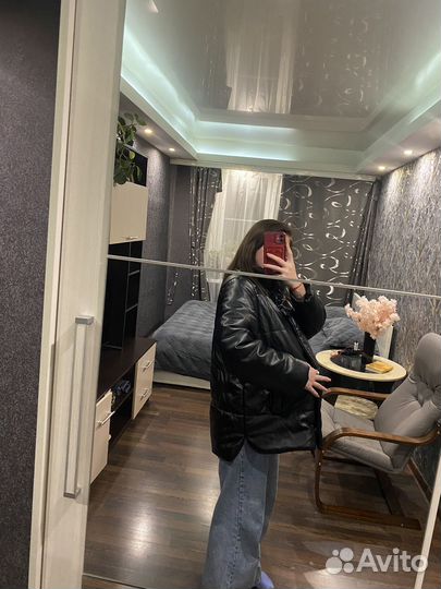 Кожаная куртка зимняя