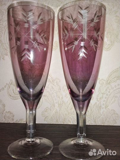 Фужеры рюмки кружки цветное стекло пантография