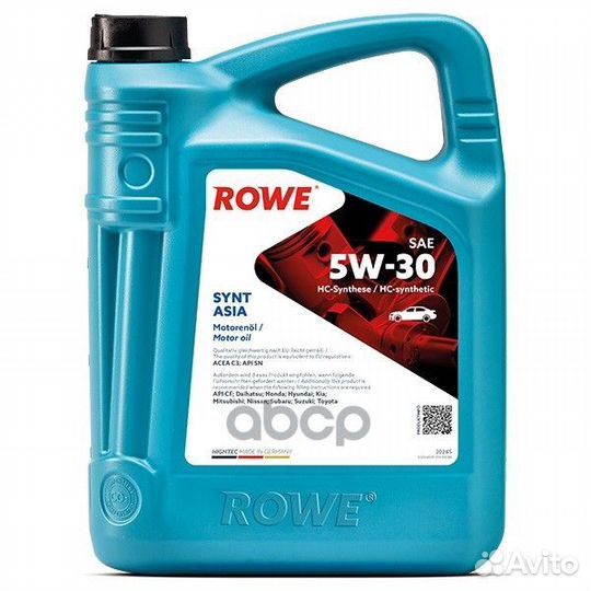 Rowe hightec synt asia 5W-30 SN/CF C3 Моторное