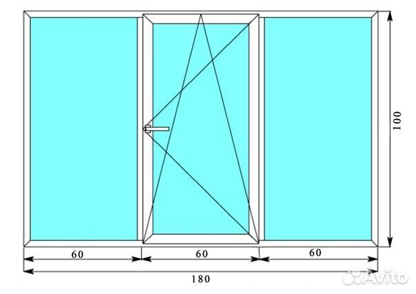 Окно пвх 180 х 100