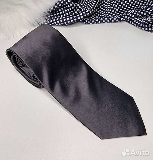 Шёлковые чёрные галстуки Eton Оригинал