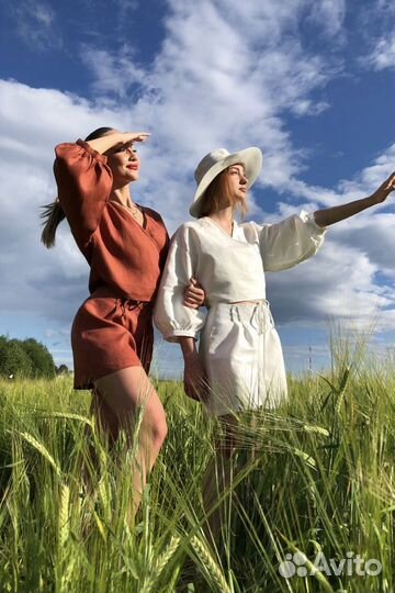 Льняные шорты