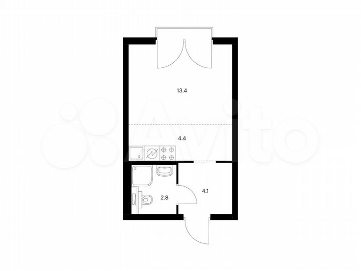 Квартира-студия, 24,7 м², 14/26 эт.