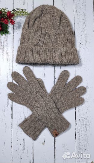 Комплект шапка и перчатки/меринос+кашемир