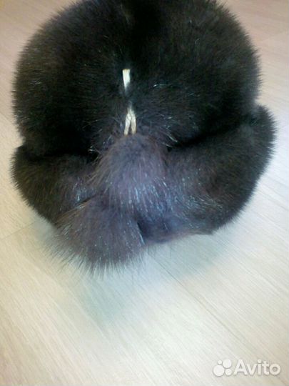 Шапка голубая норка