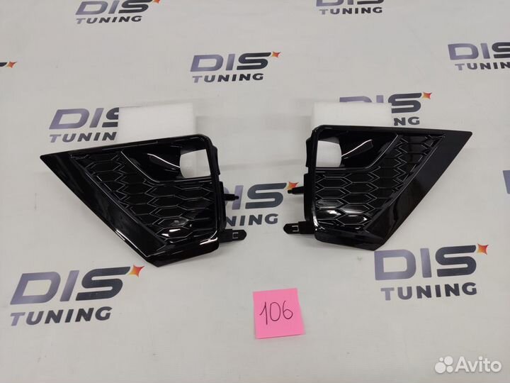 Накладки на туманки Prado 150 стиль Black onyx