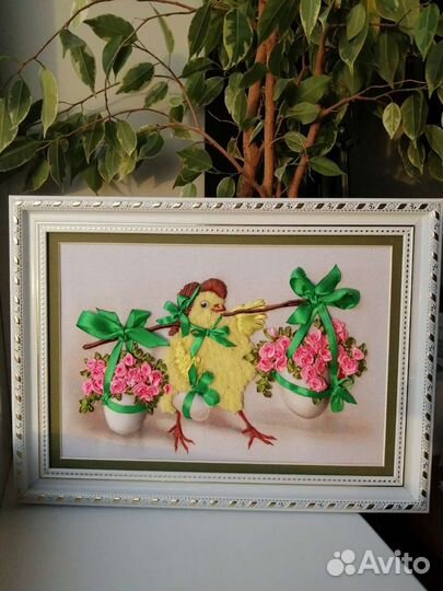 Картина (лентами ) *Пасхальный цыпленок *