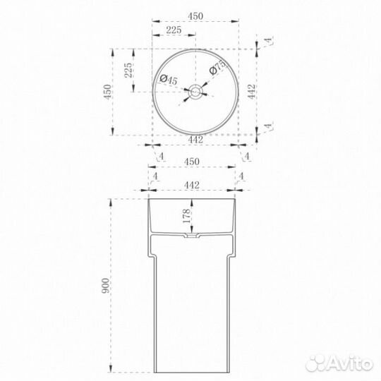 Раковина Abber Kristall AT2701Opal