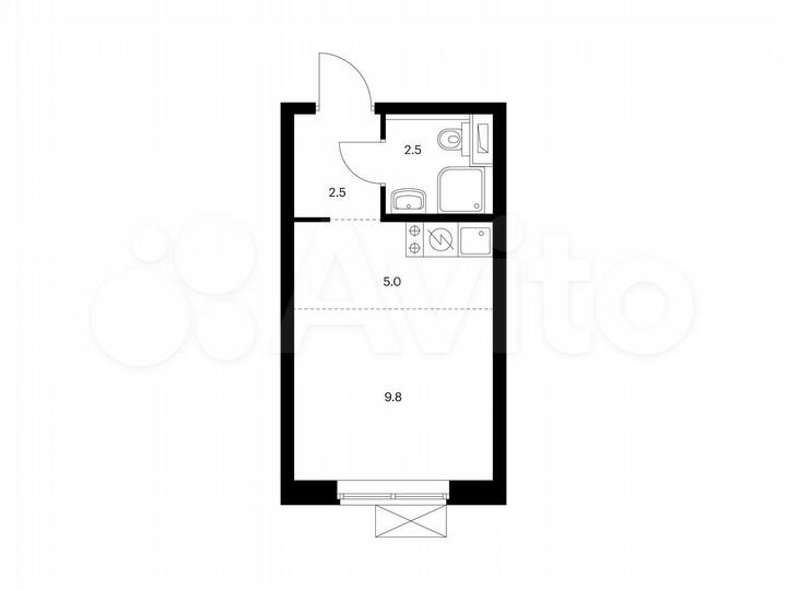 Квартира-студия, 19,8 м², 9/17 эт.