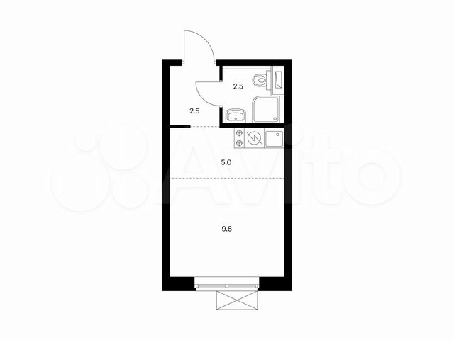 Квартира-студия, 19,8 м², 9/17 эт.