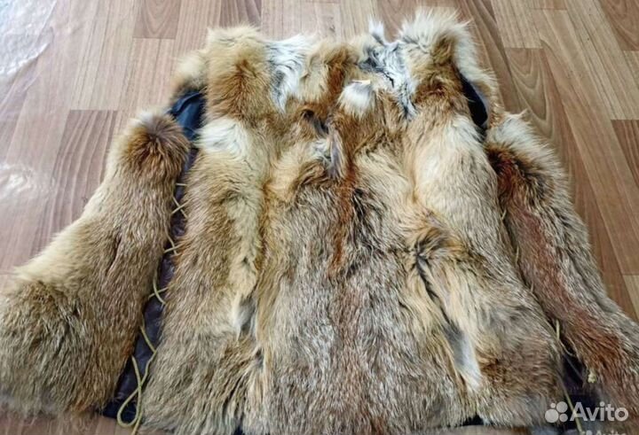 Жилет меховой, мех для рукоделия натуральный
